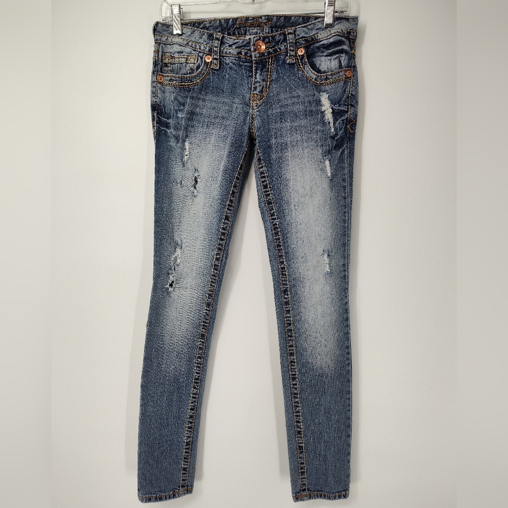 Amethyst Jeans Blue Distressed Skinny Jeans Size Women's Size 5